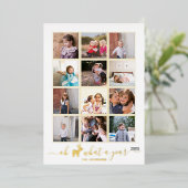 O lieve wat een jaar in review foto collage folie feestdagenkaart (Staand Voorkant)