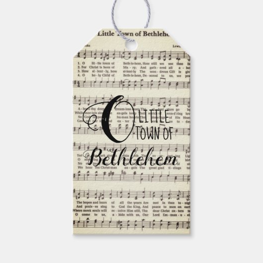 O Little Town of Bethlehem Cadeaulabel (Voorkant)