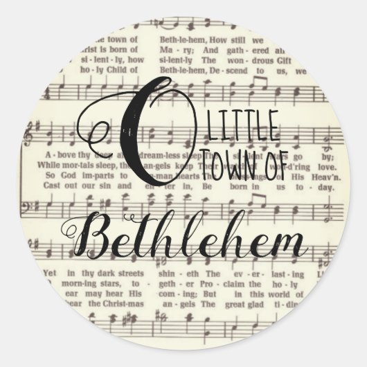 O Little Town of Bethlehem Classic Round Sticker (Voorkant)