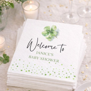 O Meisje St. Patrick's Day Baby Shower Groen Servet