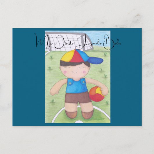 O Menino de Boné e a Bola Briefkaart (Voorkant)