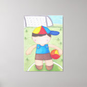 O Menino de Boné e a Bola Canvas Afdruk (Voorkant)
