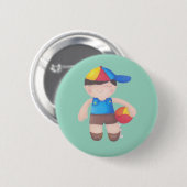 O Menino de Boné e a Bola Ronde Button 5,7 Cm (Voorkant /achterkant)