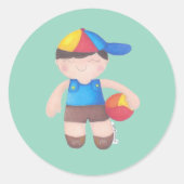 O Menino de Boné e a Bola Ronde Sticker (Voorkant)
