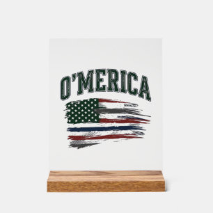 O’Merica Vintage Geschaafde Vlag Overhemd Ontwerp_ Acryl Bord