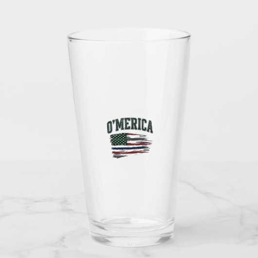 O’Merica Vintage Geschaafde Vlag Overhemd Ontwerp_ Glas (Voorkant)