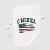 O’Merica Vintage Geschaafde Vlag Overhemd Ontwerp_ Golfhanddoek (Insitu)