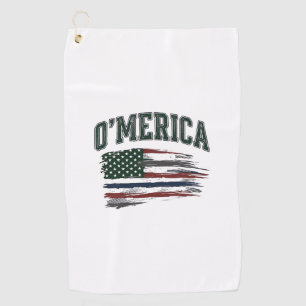 O’Merica Vintage Geschaafde Vlag Overhemd Ontwerp_ Golfhanddoek