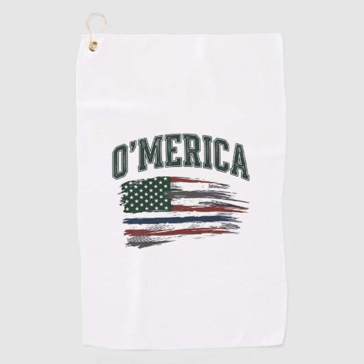 O’Merica Vintage Geschaafde Vlag Overhemd Ontwerp_ Golfhanddoek (Voorkant)