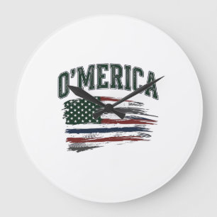 O’Merica Vintage Geschaafde Vlag Overhemd Ontwerp_ Grote Klok