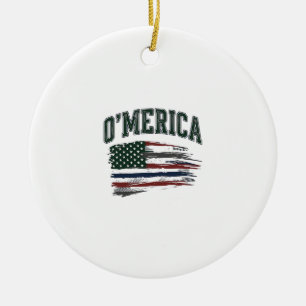 O’Merica Vintage Geschaafde Vlag Overhemd Ontwerp_ Keramisch Ornament