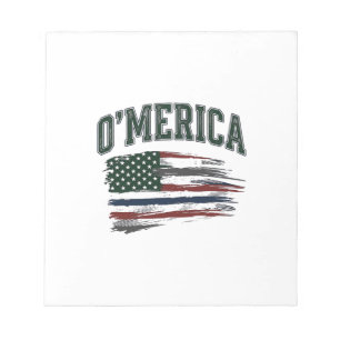 O’Merica Vintage Geschaafde Vlag Overhemd Ontwerp_ Notitieblok