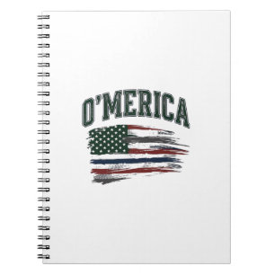 O’Merica Vintage Geschaafde Vlag Overhemd Ontwerp_ Notitieboek