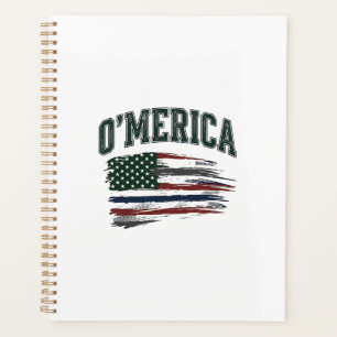 O’Merica Vintage Geschaafde Vlag Overhemd Ontwerp_ Planner