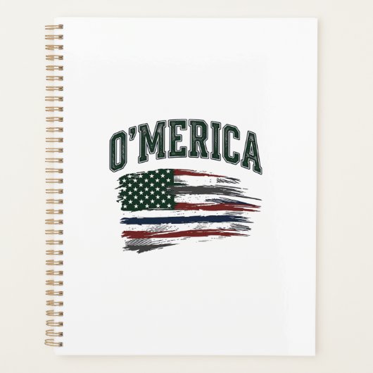 O’Merica Vintage Geschaafde Vlag Overhemd Ontwerp_ Planner (Voorkant)