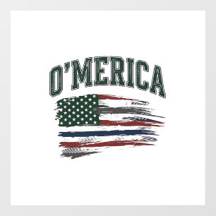 O’Merica Vintage Geschaafde Vlag Overhemd Ontwerp_ Raamsticker