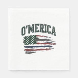 O’Merica Vintage Geschaafde Vlag Overhemd Ontwerp_ Servet