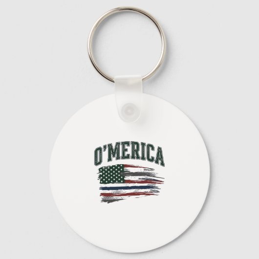 O’Merica Vintage Geschaafde Vlag Overhemd Ontwerp_ Sleutelhanger (Voorkant)