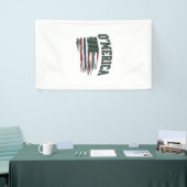 O’Merica Vintage Geschaafde Vlag Overhemd Ontwerp_ Spandoek (Beurs)