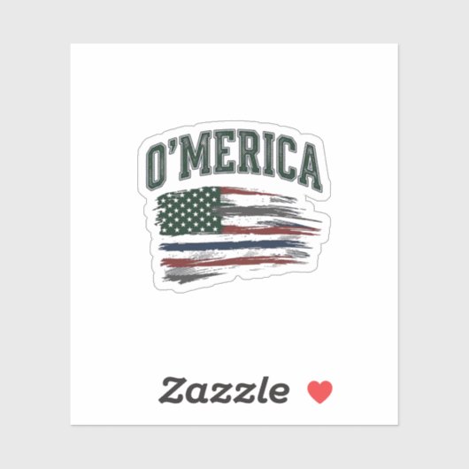 O’Merica Vintage Geschaafde Vlag Overhemd Ontwerp_ Sticker (Vel)