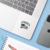 O’Merica Vintage Geschaafde Vlag Overhemd Ontwerp_ Sticker (Laptop met iPhone)