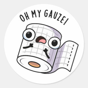 O mijn gaas grappige eerste hulp woordspeling ronde sticker