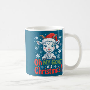 O mijn geit het is Kerstmis Cartoon Boerderij Dier Koffiemok