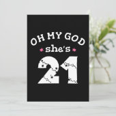 O mijn god zij is 21 jaar kaart (Staand voorkant)