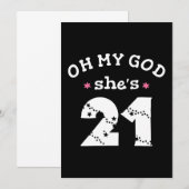 O mijn god zij is 21 jaar kaart (Voorkant / Achterkant)