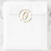 o monogram bruine envelop of bruistekel ronde sticker (Tas)