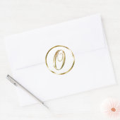o monogram bruine envelop of bruistekel ronde sticker (Envelop)