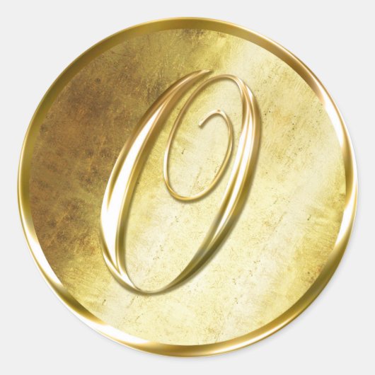 O Monogram Faux Gold Envelope Seal Stickers (Voorkant)