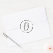 O monogram Faux Silver Envelope of Favor Seal Ronde Sticker (Envelop)