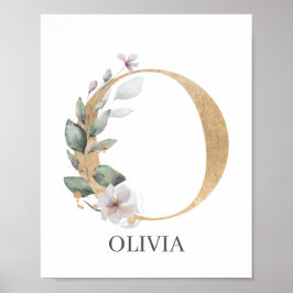 O Monogram Floral Aangepast Poster