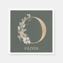 O Monogram Floral Specialized Napkins
