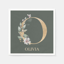 O Monogram Floral Specialized Napkins Servet