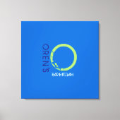 O Monogram Initiaal Bar Bat Mitzvah Sign-In Board Canvas Afdruk (Voorkant)