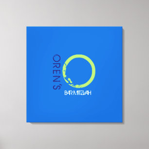 O Monogram Initiaal Bar Bat Mitzvah Sign-In Board Canvas Afdruk