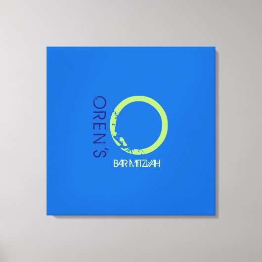 O Monogram Initiaal Bar Bat Mitzvah Sign-In Board Canvas Afdruk (Voorkant)