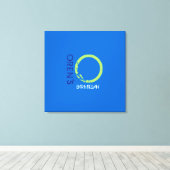 O Monogram Initiaal Bar Bat Mitzvah Sign-In Board Canvas Afdruk (Insitu (Houten vloer))