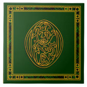 O Monogram "Irish Gold on Green"-keramische Tegels Tegeltje (Voorkant)