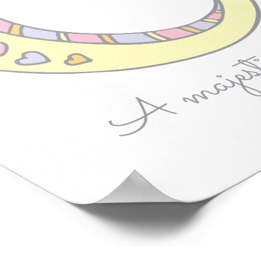 O monogram kunst Oakleigh meisjes naam poster (Hoek)