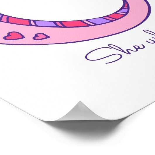 O monogram kunst Ophelia meisjes naam poster (Hoek)