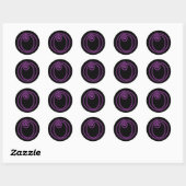 O Monogram Paarse neon Ronde Sticker (Vel)