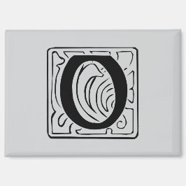 O Monogramm schwarz Magneet