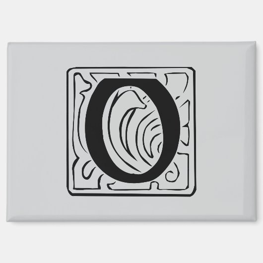 O Monogramm schwarz Magneet (Voorkant)