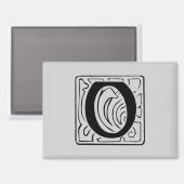 O Monogramm schwarz Magneet (Voorkant / Achterkant)