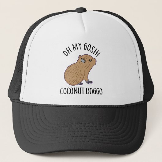 O My Gosh Coconut Doggo Cute Kawaii Baby Capybara Trucker Pet (Voorkant)