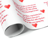 O my love is als een rood roosgedicht cadeaupapier (Rol Hoek)