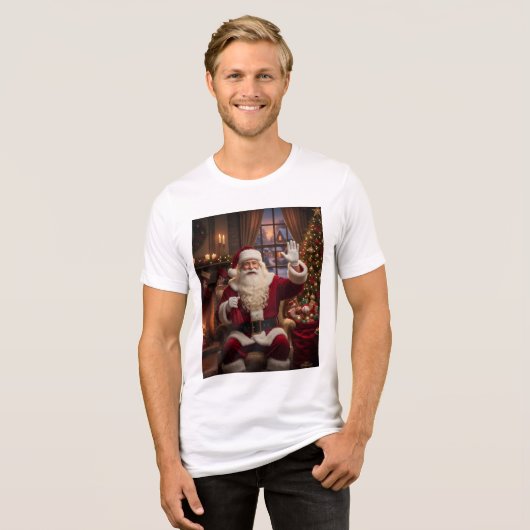 O Natal do Papai Noel Tri-Blend Shirt (Voorkant volledig)